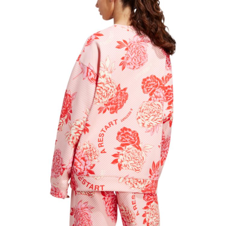 (WMNS) adidas x Stella McCartney Boxy Floral Sweatshirt 'Pink' HR8080