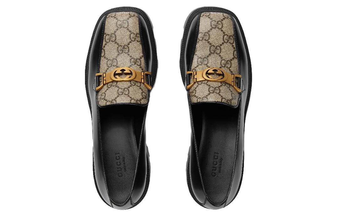 (WMNS) Gucci Interlocking G loafers 'Black' 670417-DKSM0-1063