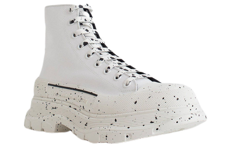 Alexander McQueen Paint Tread Slick High Sneakers 'White Black' 682413W4MVI9061