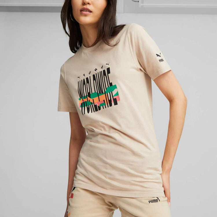 PUMA Worldwide Graphic T-Shirt 'Beige Black' 622572-47
