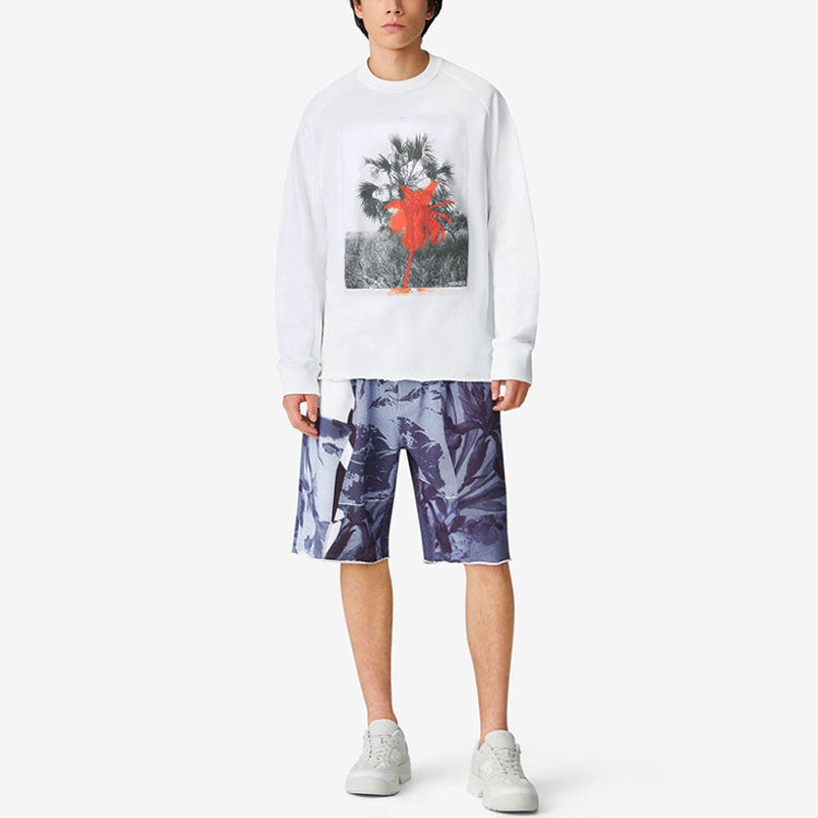 Men's KENZO SS21 HIGH SUMMER 520 Round Neck Pullover Long Sleeves White FB55SW0154ML-01
