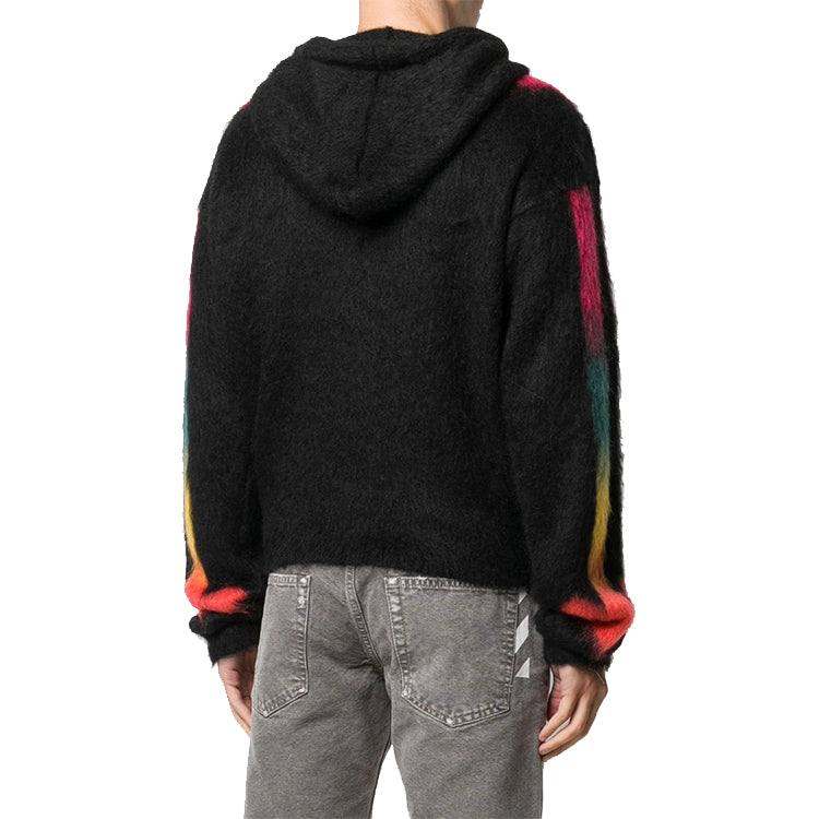 Off-White FW20 Arrows Vein Hooded Sweater Men's Black OMHA073E20KNI0021087