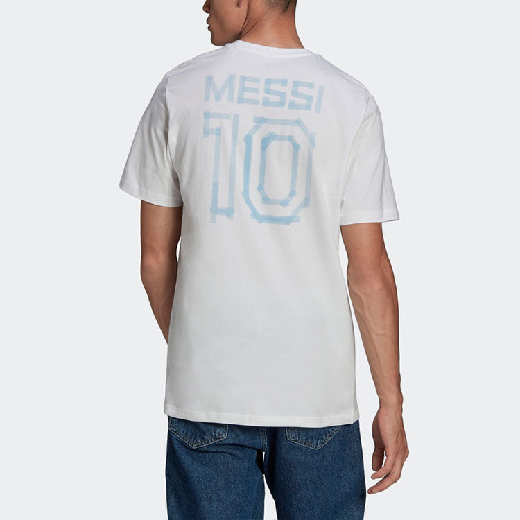 adidas Printing Round Neck Pullover Sports Short Sleeve White HA0935