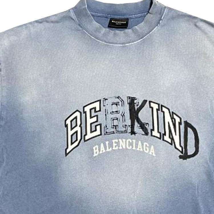 Balenciaga BE KIND Crewneck T-shirt 'Blue' 764235TPVD54313