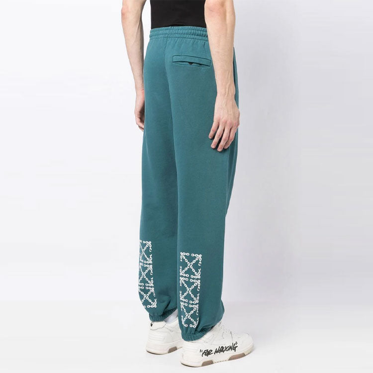 Off-White Chain Arrow Slim Sweatpants 'Duck Green OMCH029F22FLE0075501