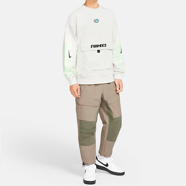 Nike Sportswear Tech Pack Colorblock Woven Casual Long Pants Olive Grey Gray CZ1623-040