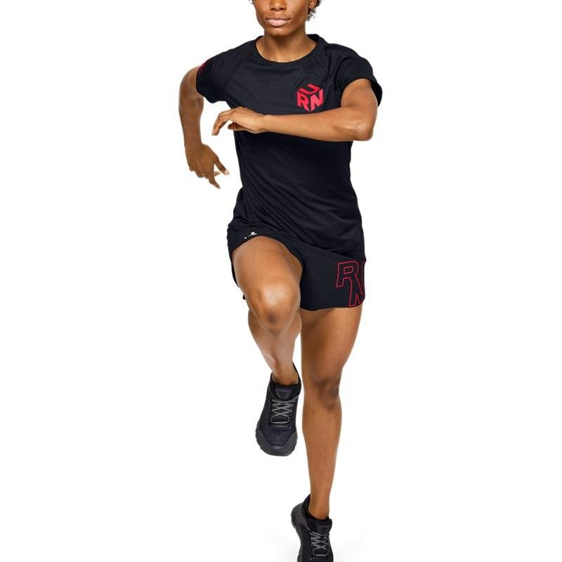 (WMNS) Under Armour UA Get Out & Run Running Sports Short Sleeve Black 1350771-001