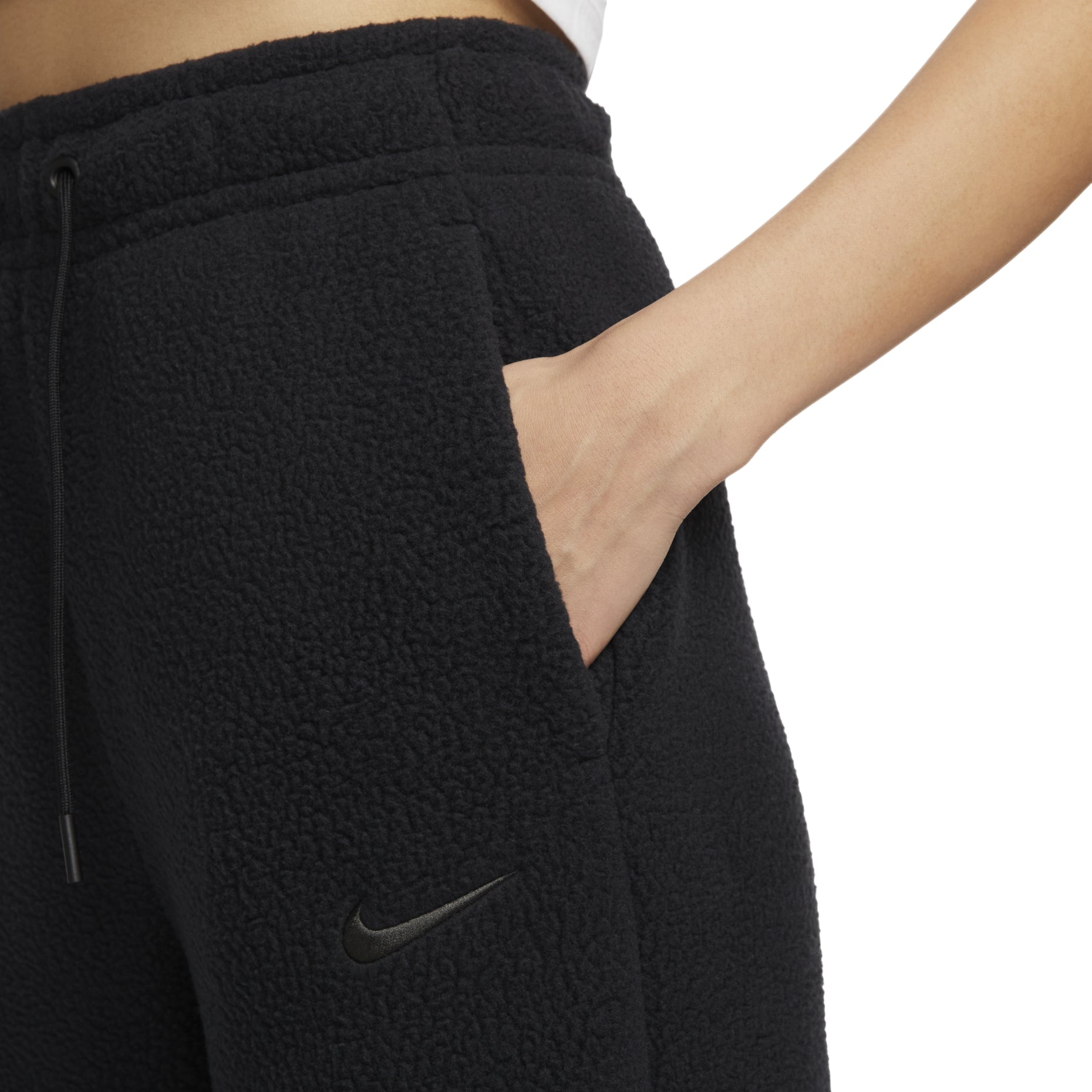 (WMNS) Nike Sportswear Plush Pants 'Black' DV4362-010