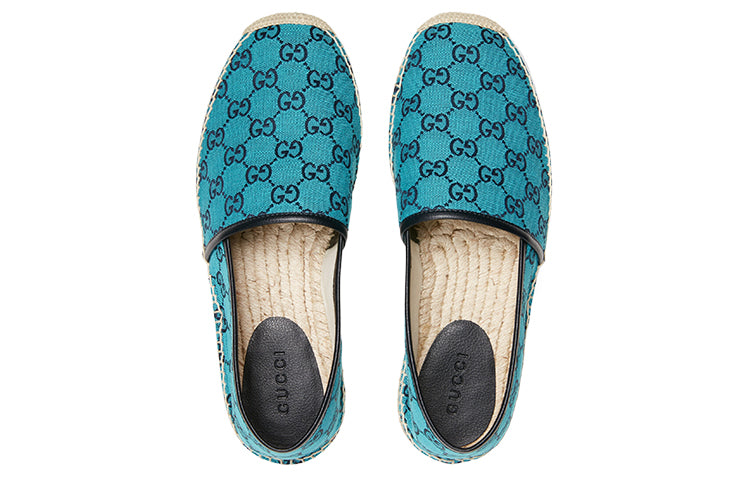 Gucci Alejandro Leather Canvas Espadrilles 'Blue' 663655-9SFV0-4276