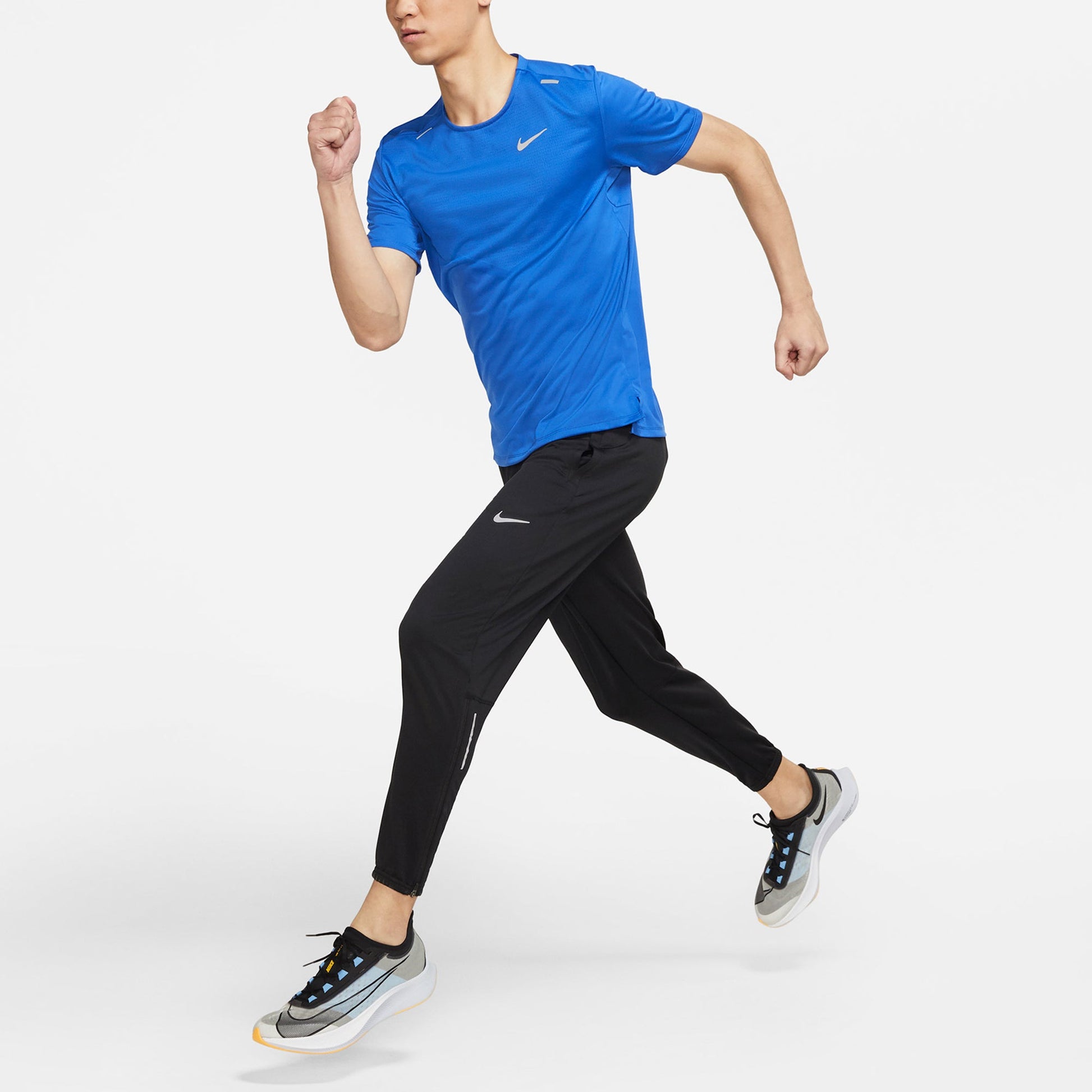 Men's Nike Dri-fit Rise 365 Running Breathable Quick Dry Casual Sports Short Sleeve Blue T-Shirt CZ9185-481