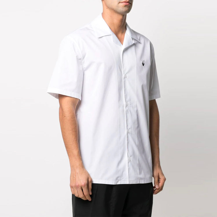 Off-White SS21 Chest Logo Micro Mark Short Sleeve Shirt White OMGA163S21FAB0040110