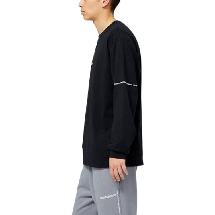 New Balance Essentials Graphic Long Sleeve T-shirt Asia Sizing 'Black' MT23518-BK