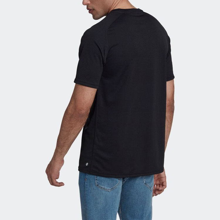 Men's adidas Printing Round Neck Short Sleeve Japanese Version Black T-Shirt HG7332