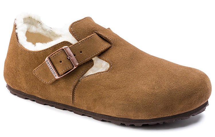 Birkenstock London Shearling Suede Leather Narrow Fit 'Tea' 1014963