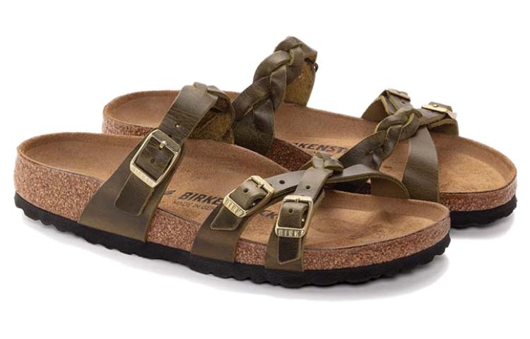 Birkenstock Franca Oiled Leather Narrow Fit Sandals 'Olive Green' 1024059