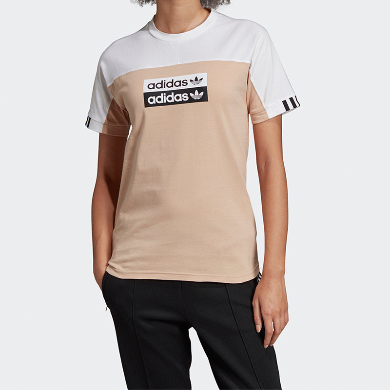 (WMNS) adidas originals Round Neck Pullover Round Neck Short Sleeve Gray FL0054
