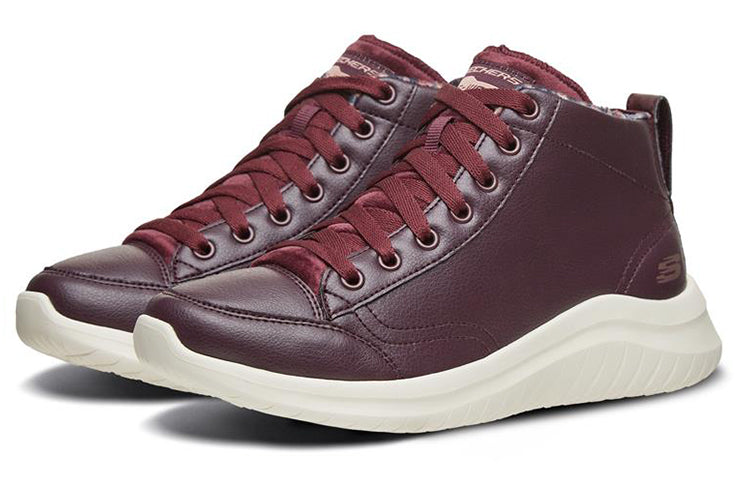(WMNS) Skechers Ultra Flex 2.0 High-Top Running Shoes Red-Wine 13358-BURG