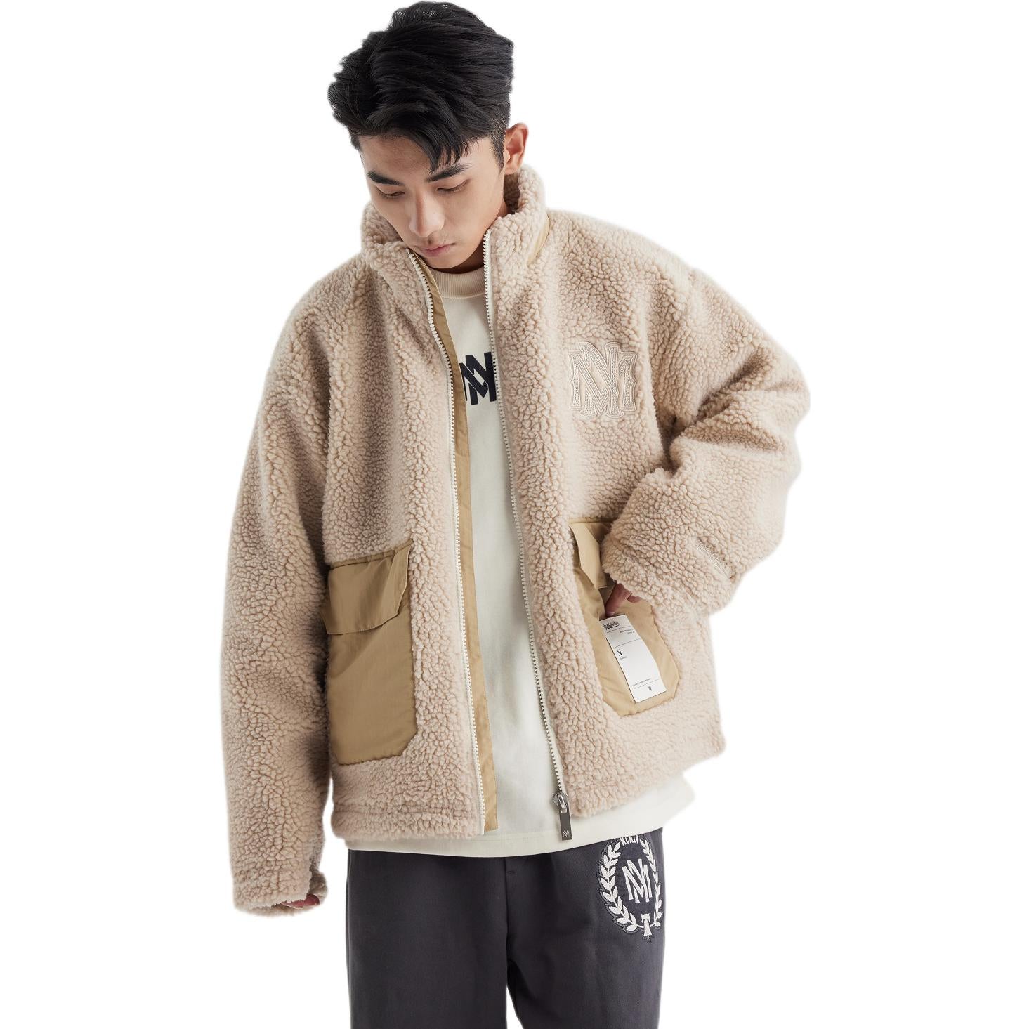 Mitchell & Ness Branded Sherpa Fleece Jacket 'Off White' MNGMAWTOWJ022-OFW