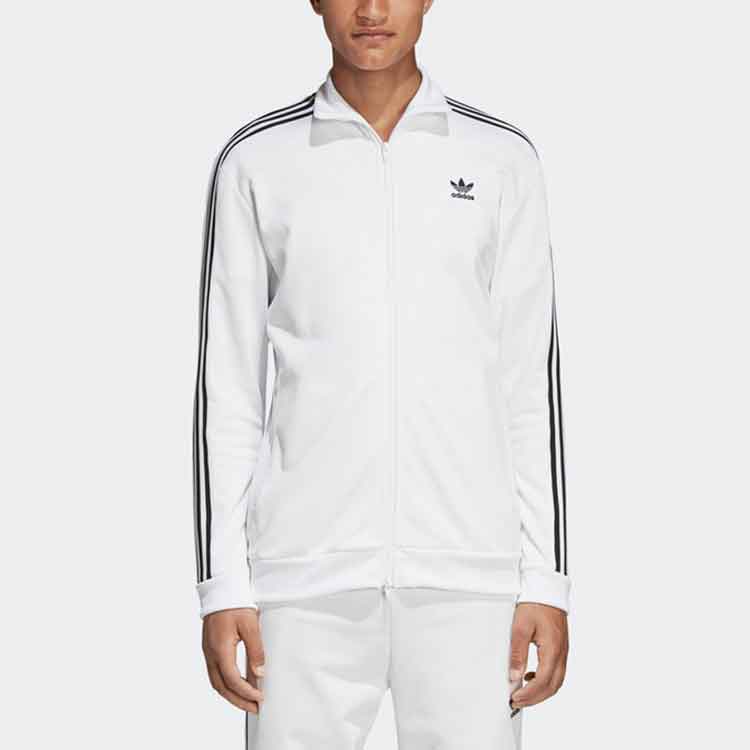 adidas originals Zipper tournament Sports Stand Collar Stripe Jacket White DV1521