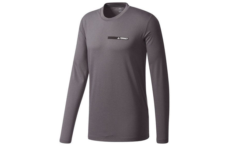 adidas Felsblock Sports Training Gym Round Neck Pullover Long Sleeves Gray BS1106