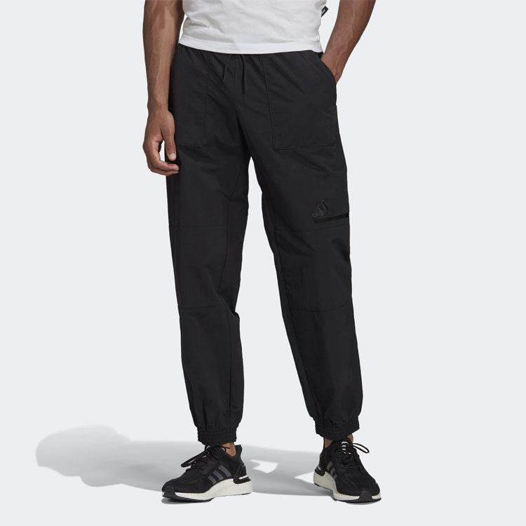 adidas logo Casual Bundle Feet Sports Long Pants Black FU0051