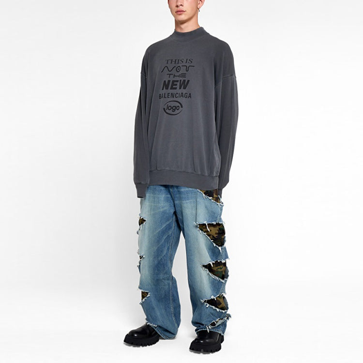 Balenciaga 'This Is Not The New Balenciaga Logo' Sweater 'Dark Grey' 652981TKVE41069