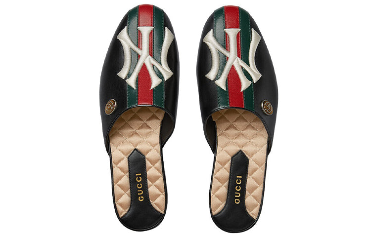 (WMNS) Gucci NY Yankees x Princetown G 'Black' 536794-0G0L0-6464