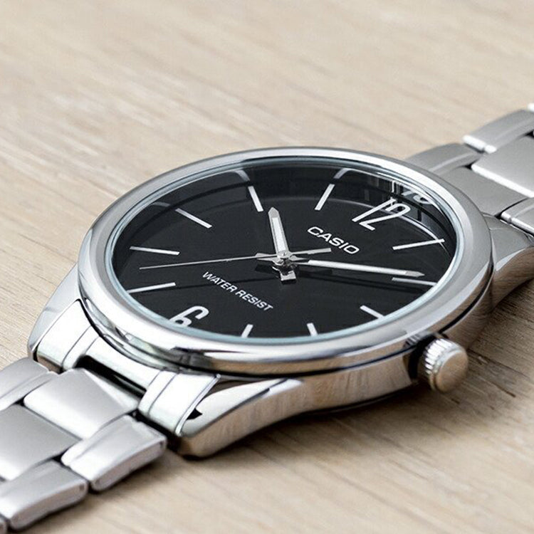 CASIO Quartz Stainless Steel Strap Waterproof Mens Silver Analog MTP-V005D-1B