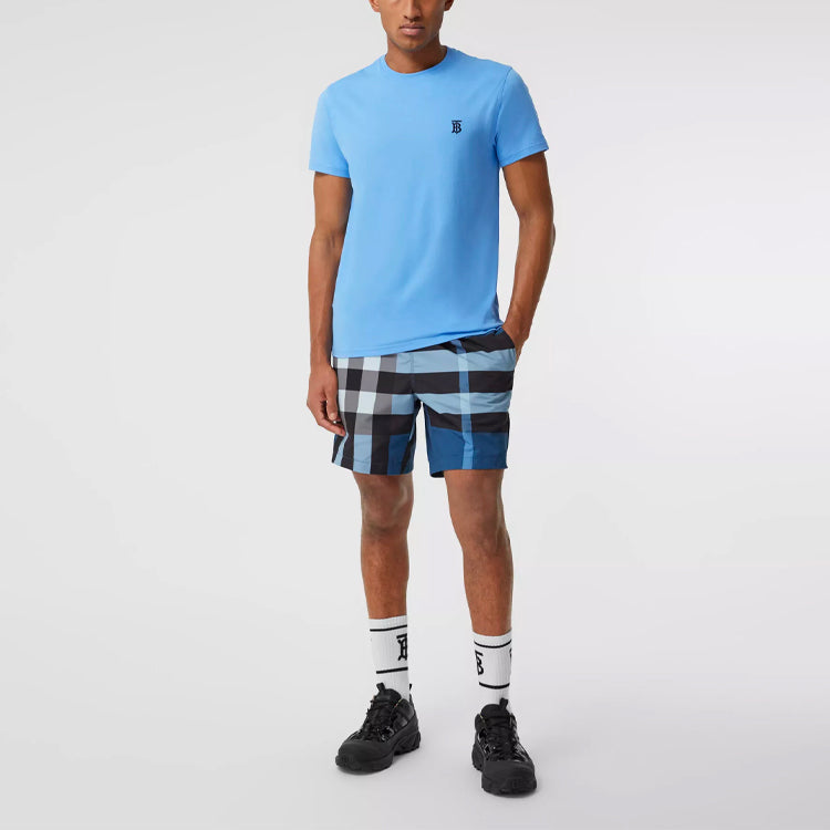 Men's Burberry SS21 Pattern Short Sleeve Blue 80400611
