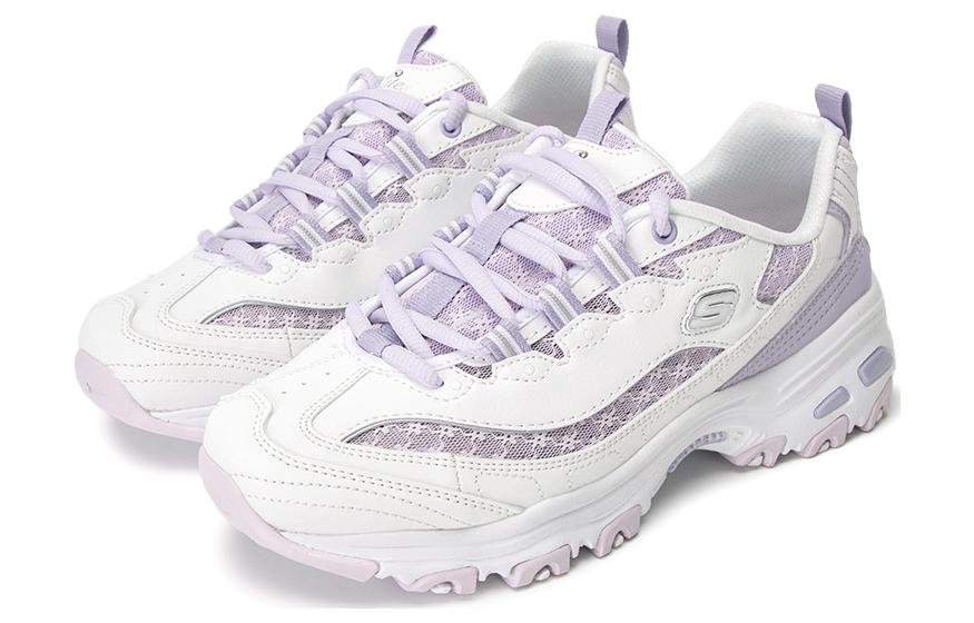 (WMNS) Skechers D'lites 1.0 Sneakers 'White Purple' 896235-WLV