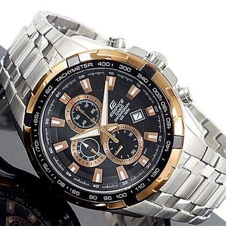CASIO EDIFICE Quartz Waterproof Mens BlackGold Analog EF-539D-1A5