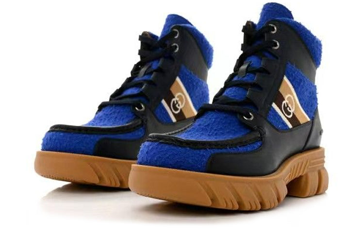 (WMNS) Gucci x North Face Romance Ankle High Boots 'Royal Blue Black' 681798-2JW20-4596