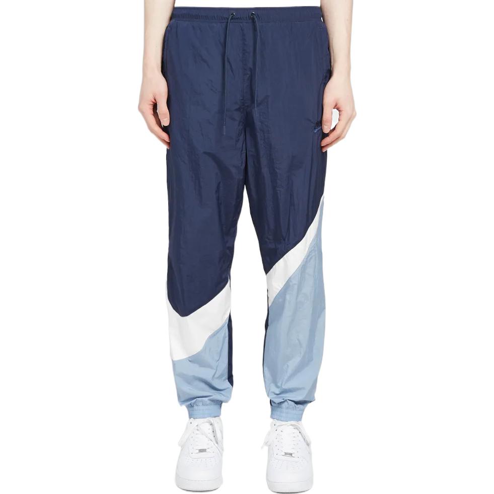 Men's Nike Colorblock Lacing Casual Bundle Feet Sports Pants/Trousers/Joggers Autumn Blue AR9894-451