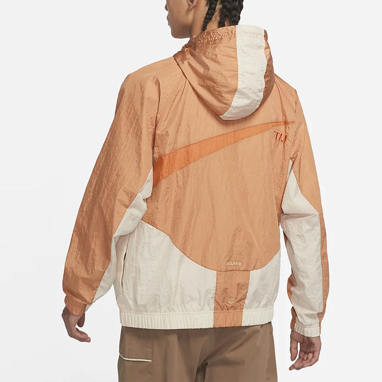 Men's Nike Sportswear Swoosh Contrasting Colors Large Logo Hooded Woven Jacket Orange DD5968-212