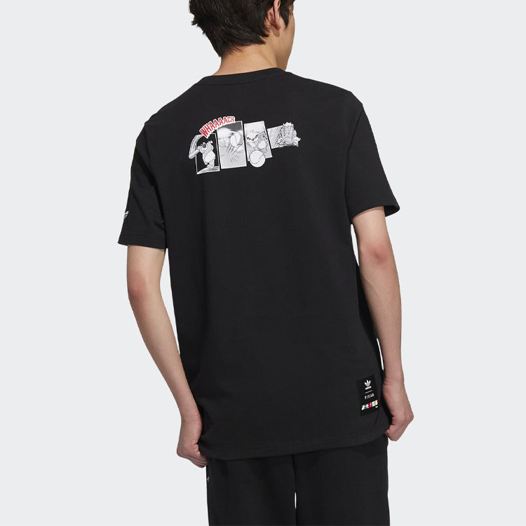 adidas originals x PIXAR Crossover Casual Pattern Printing Short Sleeve Couple Style Black HD9087