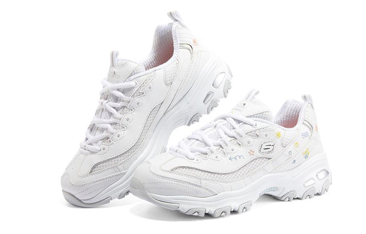 (WMNS) Skechers D'Lites 1.0 'White' 896155-WHT