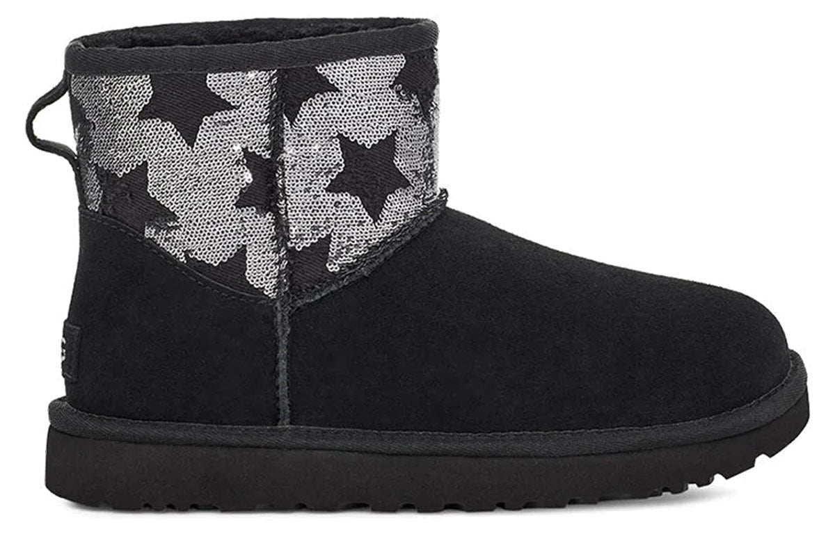 (WMNS) UGG Classic Mini Sequin Stars Star Black 1109441-BLK