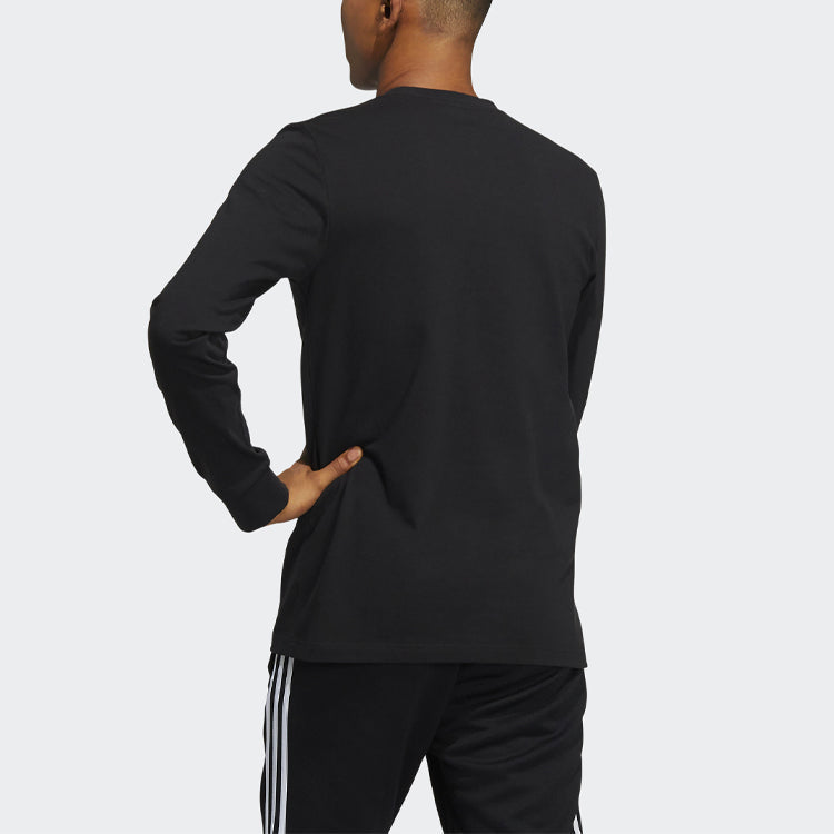 adidas originals Bear Printing Sports Round Neck Long Sleeves Black HL4098