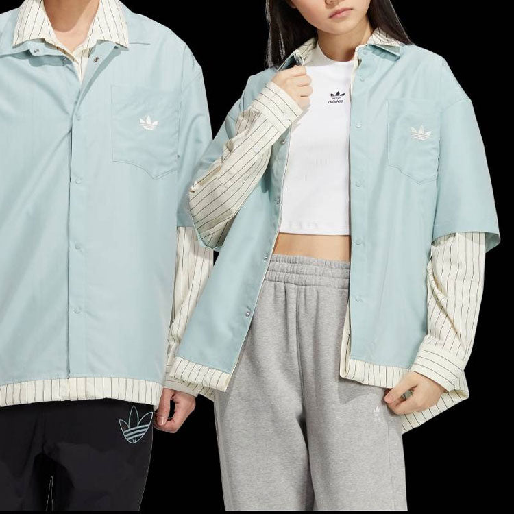 adidas originals x UMAMIISM Crossover Logo Printing Long Sleeves Blue Shirt HR6446