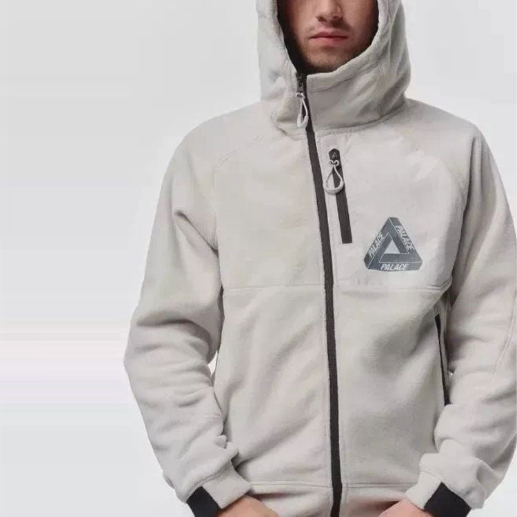 Palace FW21 Polar Fleece Asymmetric Jacket 'White' P21JK059