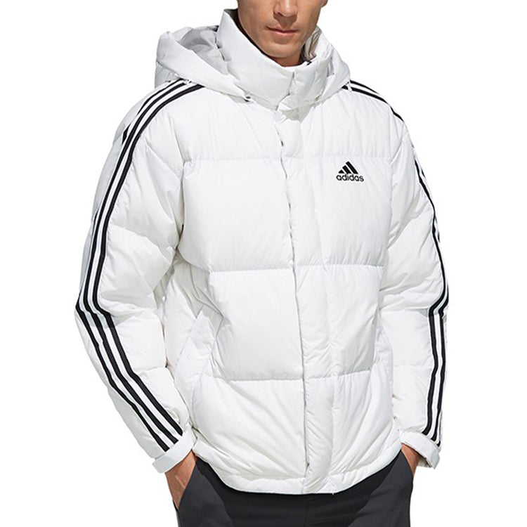 adidas 3ST Puff Down Outdoor protection against cold Stay Warm hooded down Jacket White EH3971