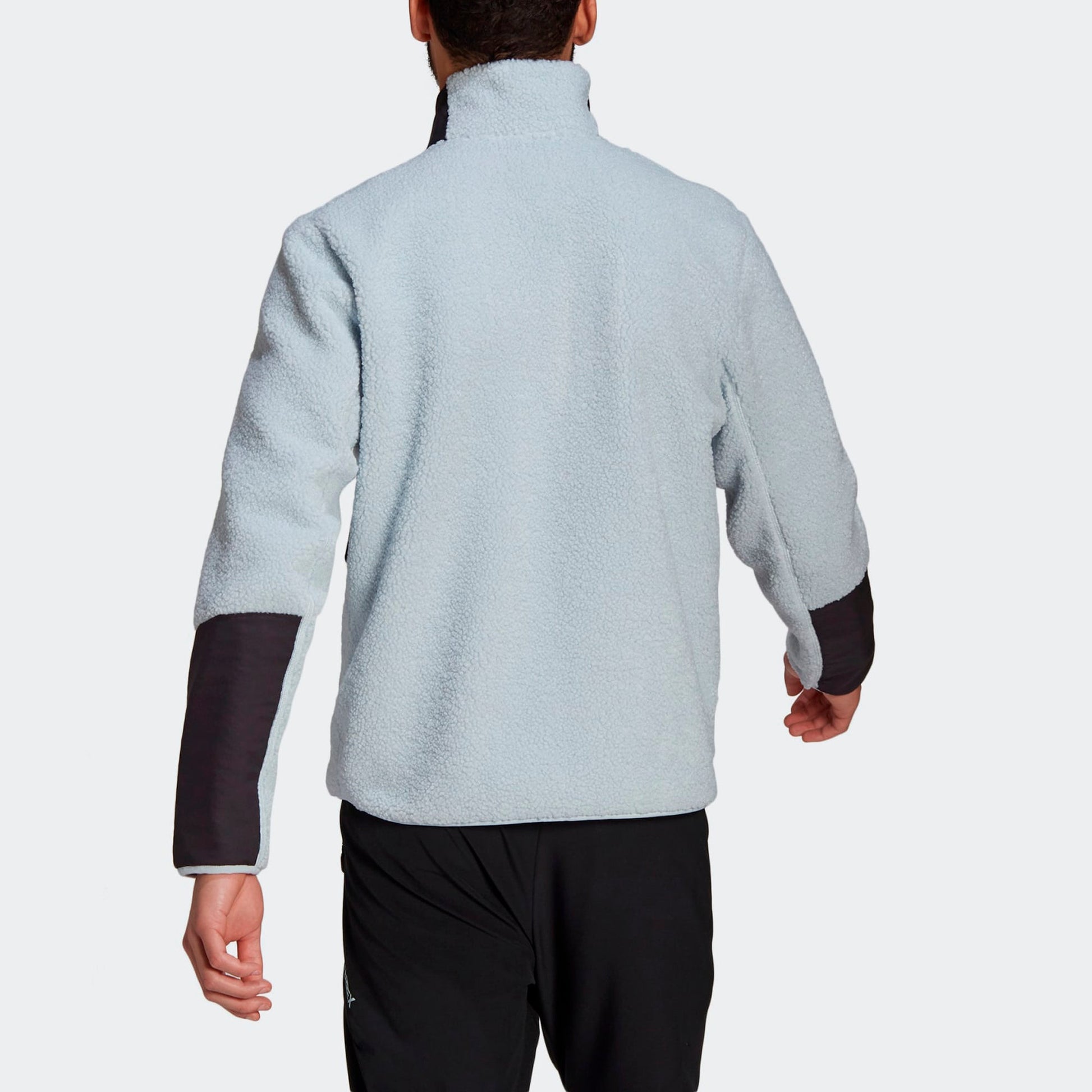 adidas Terrex Outdoor logo Sports Fleece Stand Collar Jacket Light Blue GI7381