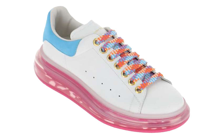 (WMNS) Alexander McQueen Oversized Leather Sneaker 'White Fuchsia' 612744WIA4G9323