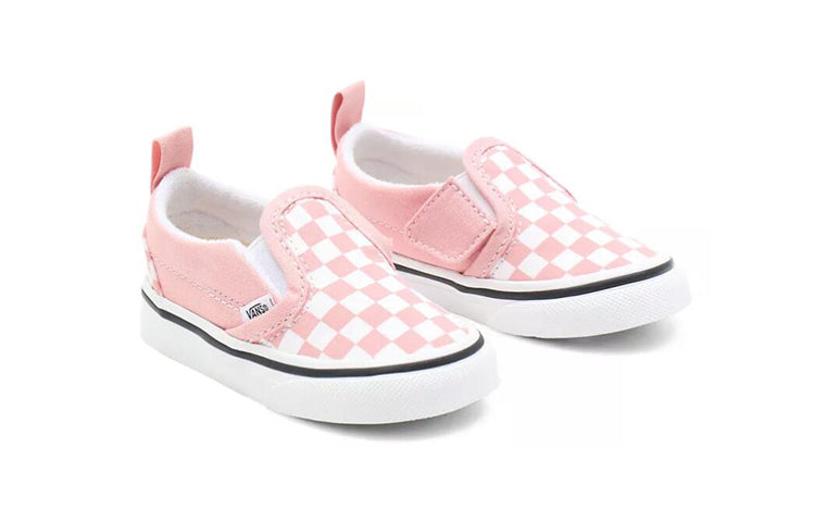 (TD) Vans Slip-On Velcro 'Powder Pink Checkerboard' VN000UBS99H