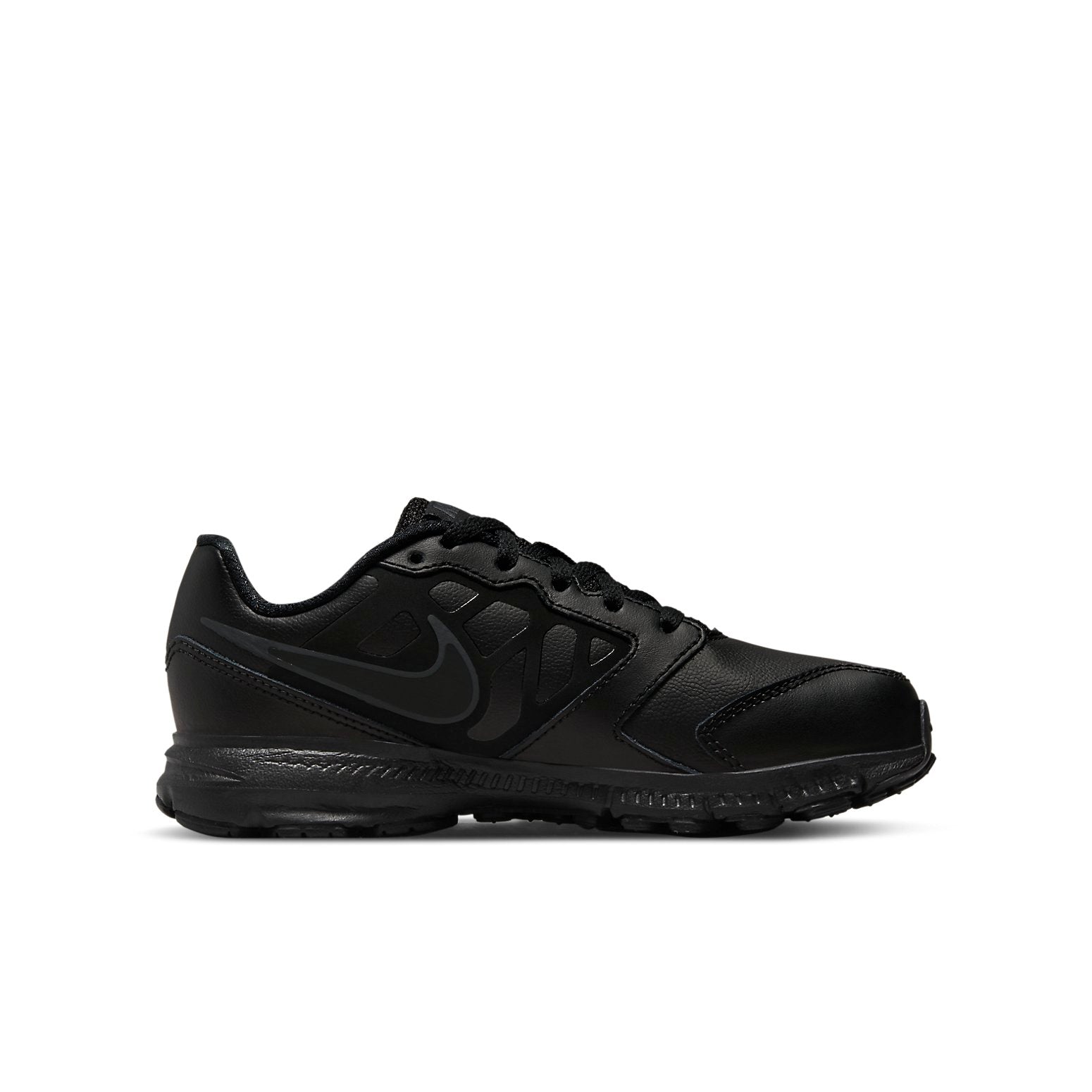 (GS) Nike Downshifter 6 LTR Leather Low-Top K Black 832883-011