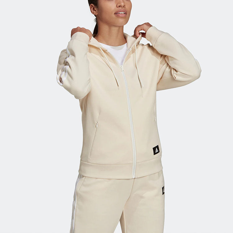 (WMNS) adidas Future Icons 3-Stripes Hooded Track Top 'White' HE1660