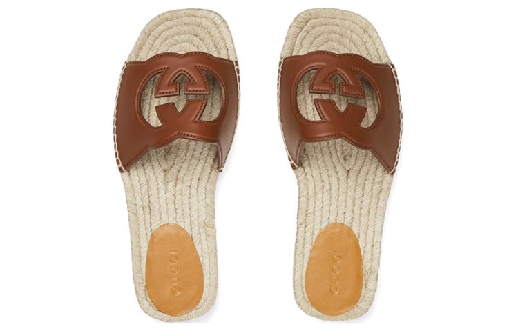 Gucci Interlocking G Cut-Out Slide 'Brown Beige' 725260-US000-2535