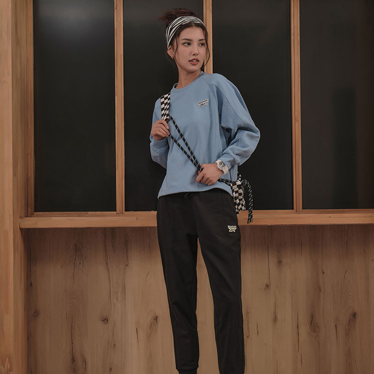 (WMNS) Reebok Round Neck Knitted Loose Casual Pullover Sweatshirt 'Blue' 23FRC304WGB4