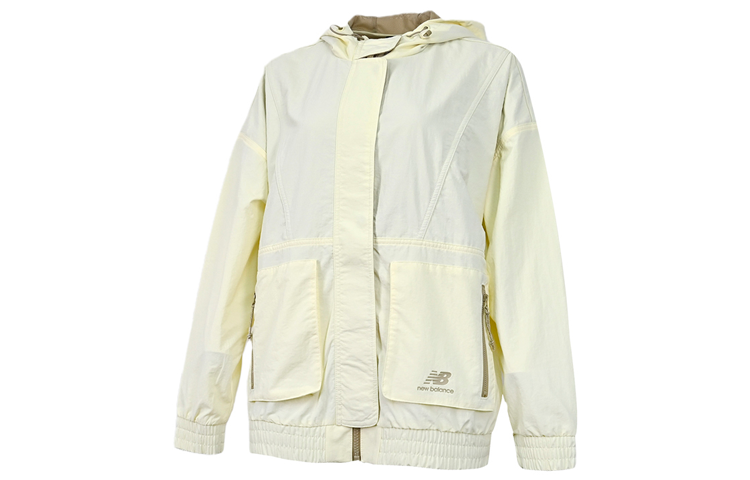 (WMNS) New Balance Living Series Athleisure Casual Sports Hooded Woven Jacket Creamy White AWJ21314-DGL