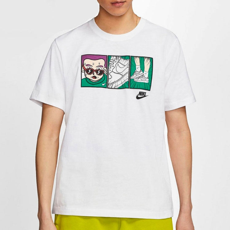 Nike Sportswear NSW AF1 Anime Printing Sports Short Sleeve White DH0012-100